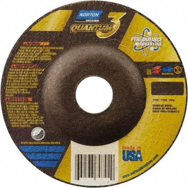 Norton - 9" Wheel Diam, 1/4" Wheel Thickness, Type 28 Depressed Center Wheel - Coarse Grade, Ceramic, Resinoid Bond - Benchmark Tooling