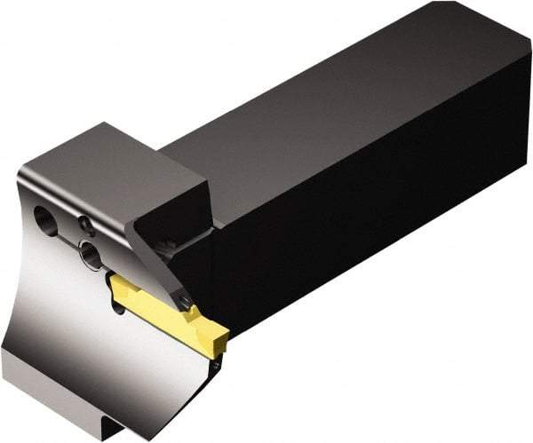 Sandvik Coromant - QS-R/LG123..C..E..B, External, Right Hand, 20mm Max Depth of Cut, Indexable Grooving Tool Holder - N123H2-0400-0004-TF Insert Compatibility, 25mm Shank Height, 25mm Shank Width, 112mm OAL, Through Coolant - Benchmark Tooling