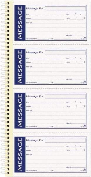 Adams Business Forms - 200 Sheet, 11 x 5-1/4", Call Book - Blue & White - Benchmark Tooling