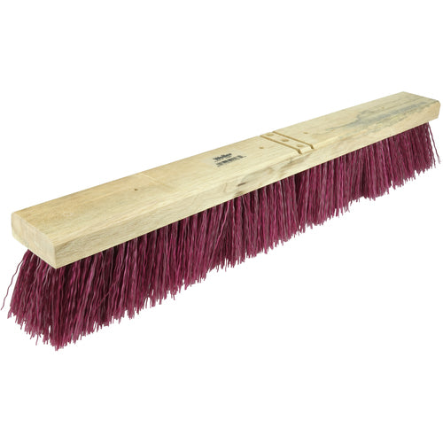 24″ Contractor Garage Broom, Maroon Polypropylene Fill, Includes Brace - Benchmark Tooling