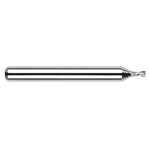 Miniature End Mills - Stub & Standard - 0.0700″ Cutter Diameter × 0.0100″ Radius × 0.2100″ Length of Cut Carbide Corner Radius End Mill, 2 Flutes - Exact Industrial Supply
