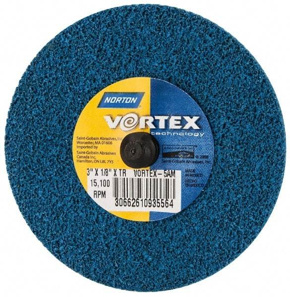 Norton - 3" Medium Grade Aluminum Oxide Deburring Disc - Quick Change Connection - Benchmark Tooling