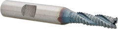 Hertel - 5/8" Diam, Coarse Pitch, 5/8" LOC, 3 Flute Cobalt Roughing Square End Mill - TiCN Finish, 2-3/4" OAL, 5/8" Shank Diam, Single End, 30° Helix - Benchmark Tooling