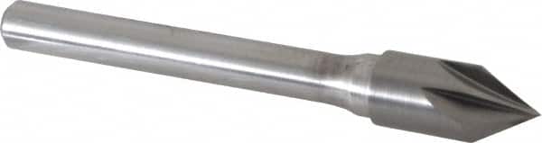 Keo - 3/8" Head Diam, 1/4" Shank Diam, 6 Flute 60° Solid Carbide Countersink - Benchmark Tooling