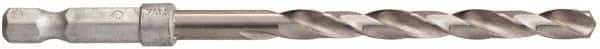 Hertel - 1/4" 135° High Speed Steel Jobber Drill - Bright Finish, Spiral Flute, 4-5/8" OAL - Benchmark Tooling