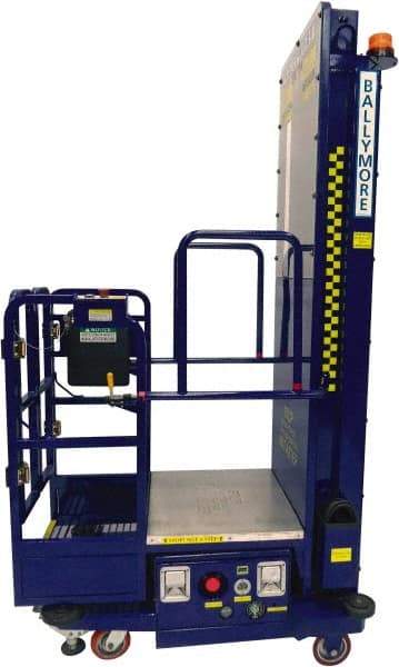 Ballymore - 650 Lb Capacity, 146" Lift Height, Battery Operated Power Stocker Lift - 146" Lift Height, Battery Operated - Benchmark Tooling