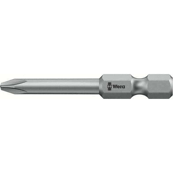 Wera - #0, Phillips Screwdriver Bit - 1/4" Drive, 3-1/2" OAL - Benchmark Tooling