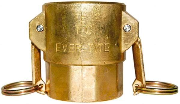 EVER-TITE Coupling Products - 2-1/2" Brass Cam & Groove Suction & Discharge Hose Female Coupler Female NPT Thread - Part D, 2-1/2" Thread, 250 Max psi - Benchmark Tooling
