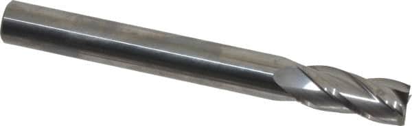 Niagara Cutter - 7/16", 1" LOC, 7/16" Shank Diam, 4" OAL, 4 Flute, Solid Carbide Square End Mill - Single End, Uncoated, Spiral Flute, 30° Helix, Centercutting, Right Hand Cut, Right Hand Flute, Series C430 - Benchmark Tooling