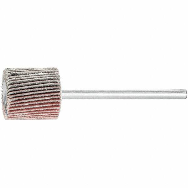 PFERD - 5/8" Diam x 5/8" Face Width, Aluminum Oxide Coated Mounted Flap Wheel - 1/8" Shank Mount, 240 Grit, 50,000 Max RPM - Benchmark Tooling