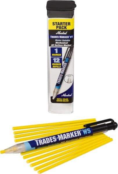Markal - Yellow All Purpose Wax Crayon - Flat Tip - Benchmark Tooling