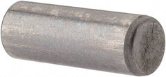 Made in USA - 5mm Diam x 14mm Pin Length Alloy Steel Standard Dowel Pin - Bright Finish, C 47-58 & C 60 (Surface) Hardness, 1 Beveled & 1 Rounded End - Benchmark Tooling