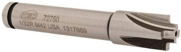 Keo - 1/32" Radius, 7/16" Mill Diam, 4 Flute Cobalt Corner Rounding End Mill - Single End, Uncoated, 1/4" Tip Diam, 2-1/2" OAL, 3/8" Shank Diam - Benchmark Tooling