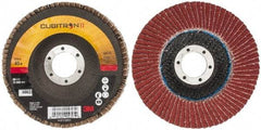 3M - 40 Grit, 4-1/2" Disc Diam, 7/8" Center Hole, Type 29 Ceramic Flap Disc - 13,300 Max RPM, Cloth Backing, Arbor Attaching System, Coated - Benchmark Tooling