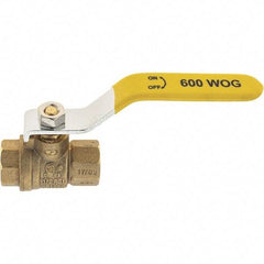 Value Collection - 1/4" Pipe, Brass Full Port Ball Valve - 2 Piece, NPT Ends, Lever Handle, 600 WOG, 150 WSP - Benchmark Tooling