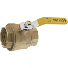 Value Collection - 2" Pipe, Brass Full Port Ball Valve - 2 Piece, NPT Ends, Lever Handle, 600 WOG, 150 WSP - Benchmark Tooling