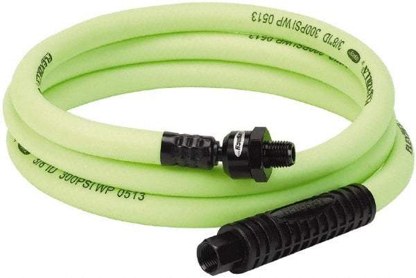 Legacy - 3/8" ID x 0.61" OD 6' Long Lead-In Whip Hose - FNPT x MNPT Ball Swivel Ends, 300 Working psi, 140°, 1/4" Fitting, Green - Benchmark Tooling