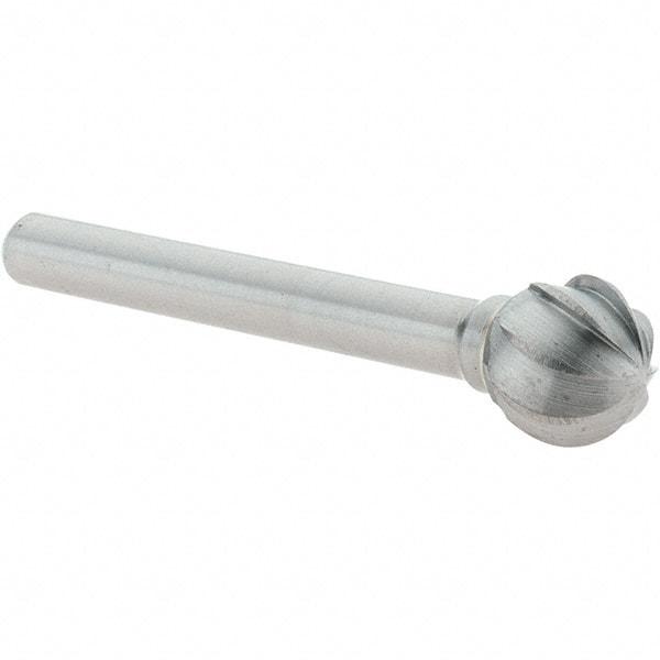 Value Collection - 1/2" Cut Diam, 1/4" Shank Diam, Ball Head Burr - Carbide, 7/16" LOC, 2-7/16" OAL - Benchmark Tooling