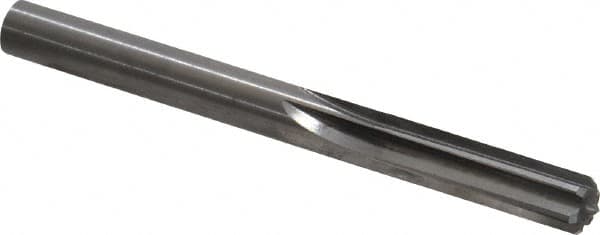 Hertel - 19/64" Solid Carbide 6 Flute Chucking Reamer - Straight Flute, 19/64" Straight Shank, 1-1/8" Flute Length, 3-1/4" OAL - Benchmark Tooling