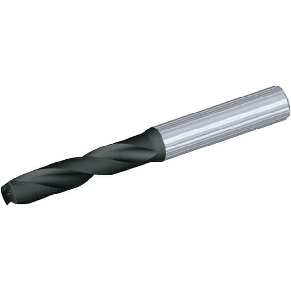 Kennametal - 3.9mm 140° Spiral Flute Solid Carbide Screw Machine Drill Bit - Multilayer TiAlN Finish, Right Hand Cut, 24mm Flute Length, 66mm OAL, Standard Point, Straight Shank, Through Coolant - Benchmark Tooling