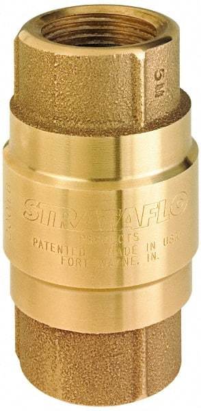Strataflo - 2-1/2" Brass Check Valve - Inline, FNPT x FNPT, 200 WOG - Benchmark Tooling