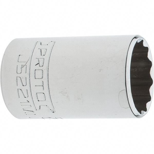 Proto - 3/8" Drive, Intermediate Hand Socket - 12 Points, 1-25/32" OAL, Steel, Full Polish Finish - Benchmark Tooling