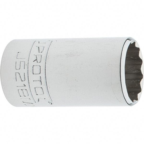 Proto - 3/8" Drive, Intermediate Hand Socket - 12 Points, 1-25/32" OAL, Steel, Full Polish Finish - Benchmark Tooling