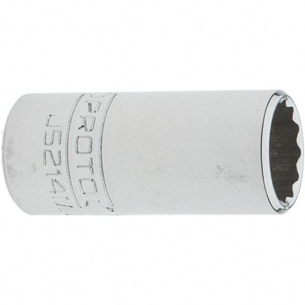 Proto - 3/8" Drive, Intermediate Hand Socket - 12 Points, 1-25/32" OAL, Steel, Full Polish Finish - Benchmark Tooling