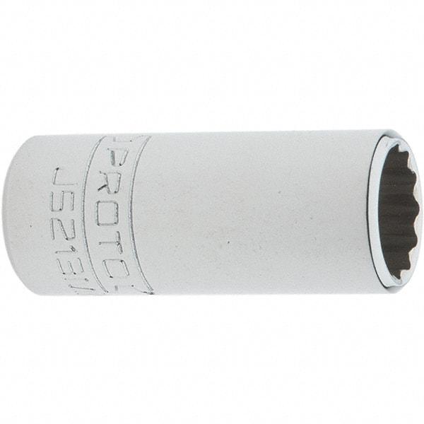 Proto - 3/8" Drive, Intermediate Hand Socket - 12 Points, 1-25/32" OAL, Steel, Full Polish Finish - Benchmark Tooling