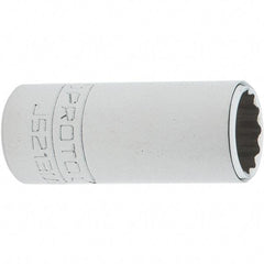 Proto - 3/8" Drive, Intermediate Hand Socket - 12 Points, 1-25/32" OAL, Steel, Full Polish Finish - Benchmark Tooling