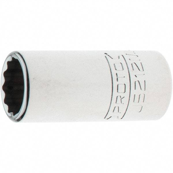 Proto - 3/8" Drive, Intermediate Hand Socket - 12 Points, 1-33/64" OAL, Steel, Full Polish Finish - Benchmark Tooling