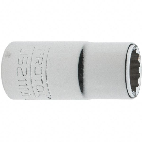 Proto - 3/8" Drive, Intermediate Hand Socket - 12 Points, 1-33/64" OAL, Steel, Full Polish Finish - Benchmark Tooling