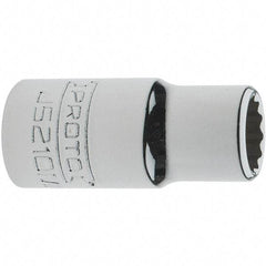 Proto - 3/8" Drive, Intermediate Hand Socket - 12 Points, 1-33/64" OAL, Steel, Full Polish Finish - Benchmark Tooling