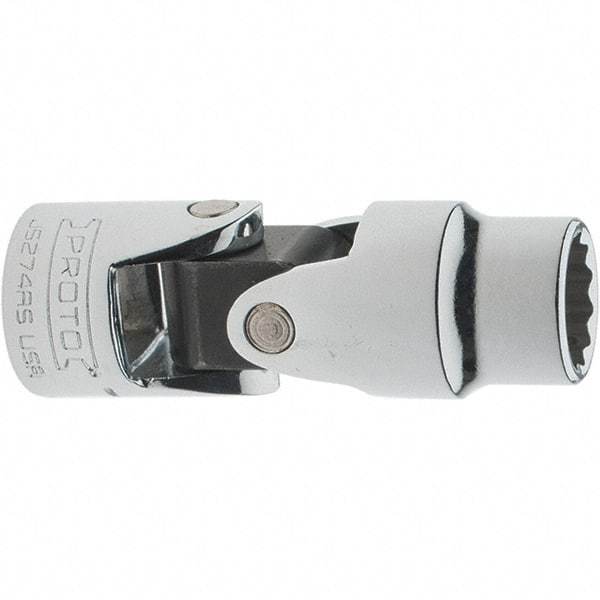 Proto - 7/16", 3/8" Drive, Intermediate Hand Socket - 12 Points, 2-1/8" OAL, Steel, Full Polish Finish - Benchmark Tooling