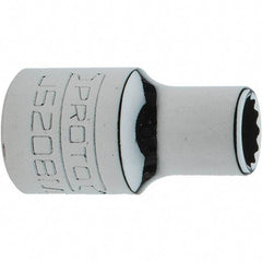 Proto - 3/8" Drive, Intermediate Hand Socket - 12 Points, 1-17/64" OAL, Steel, Full Polish Finish - Benchmark Tooling