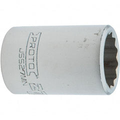 Proto - 3/4" Drive, Standard Hand Socket - 12 Points, 2.307" OAL, Steel, Full Polish Finish - Benchmark Tooling