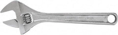 Proto - 1-1/8" Jaw Capacity, 8" Standard Adjustable Wrench - Steel, Polished Finish, 8" OAL - Benchmark Tooling