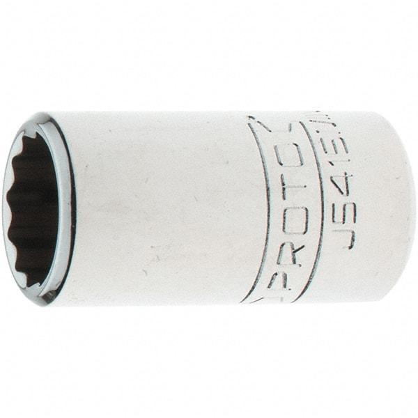 Proto - 1/2" Drive, Standard Hand Socket - 12 Points, 1-5/8" OAL, Steel, Chrome Finish - Benchmark Tooling