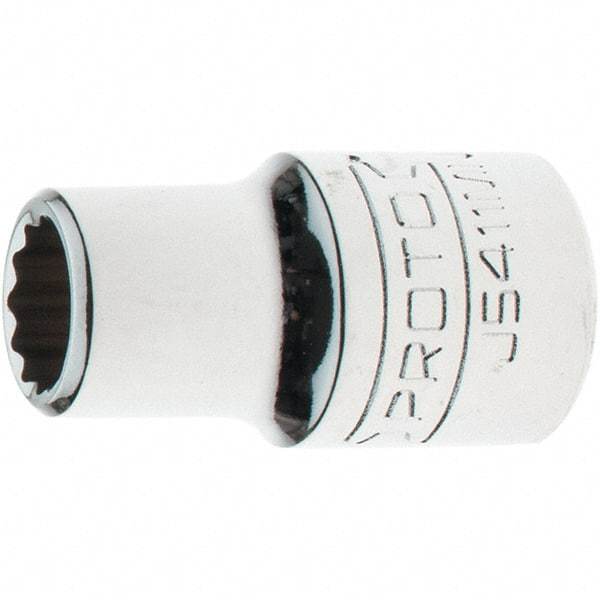 Proto - 1/2" Drive, Standard Hand Socket - 12 Points, 1-17/32" OAL, Steel, Chrome Finish - Benchmark Tooling