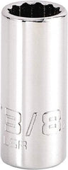 Proto - 3/8", 1/4" Drive, Standard Hand Socket - 12 Points, 1-15/64" OAL, Steel, Chrome Finish - Benchmark Tooling