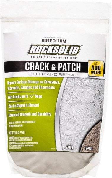 Rust-Oleum - 3 Lb Bag Crack-N-Patch - Concrete Gray, 1.5 Sq Ft Coverage - Benchmark Tooling