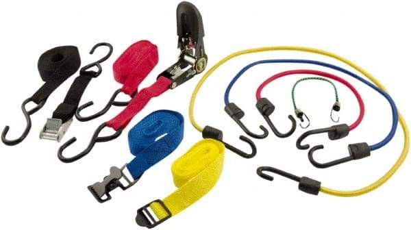 Erickson Manufacturing - Bungee Cord with S Hook - 18, 24, 36" OAL, Red/Blue/Green/Yellow - Benchmark Tooling