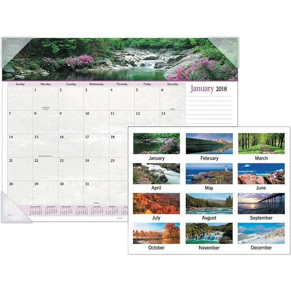 AT-A-GLANCE - 12 Sheet, 22 x 17", Desk Pad Calendar - Landscapes - Benchmark Tooling