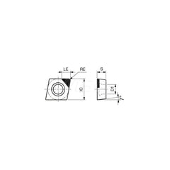 Turning Insert:  1QP-CCGW451805 BX470,  Polycrystalline Cubic Boron Nitride Uncoated Finish,  Neutral,  0.0080″ Corner Radius,  80.0 ° N/A Diamond,  Series  CCGW