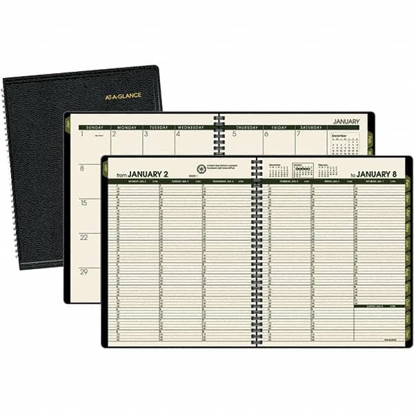 AT-A-GLANCE - 128 Sheet, 6-7/8 x 8", Weekly/Monthly Appointment Book - Black - Benchmark Tooling