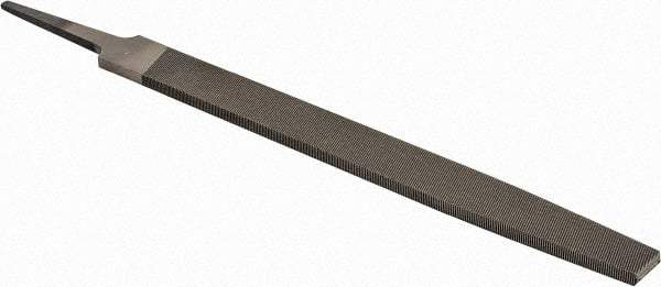 PFERD - 8" Long, Second Cut, Flat American-Pattern File - Single, Double Cut, 0.22" Overall Thickness, Tang - Benchmark Tooling