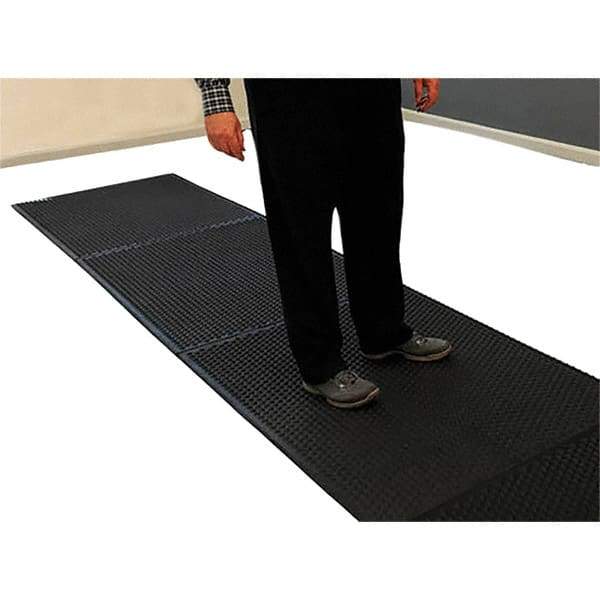 Barefoot - 3' Long x 3' Wide, Dry Environment, Anti-Fatigue Matting - Black, EPDM Rubber with EPDM Rubber Base - Benchmark Tooling