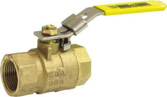 Milwaukee Valve - 3/4" Pipe, Full Port, Bronze Standard Ball Valve - 2 Piece, Threaded (NPT) Ends, Locking Lever Handle, 125 WOG, 150 WSP - Benchmark Tooling