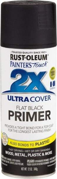 Rust-Oleum - 12 oz Black Aerosol Primer - 10 to 12 Sq Ft Coverage, Interior/Exterior - Benchmark Tooling