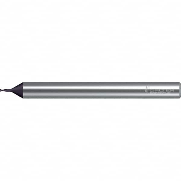 Walter-Prototyp - 0.8mm, 2 Flute, Solid Carbide, 0.08mm End Mill - 2-1/8" OAL, 30° Helix, Right Hand Flute, 3mm LOC, Right Hand Cut - Benchmark Tooling